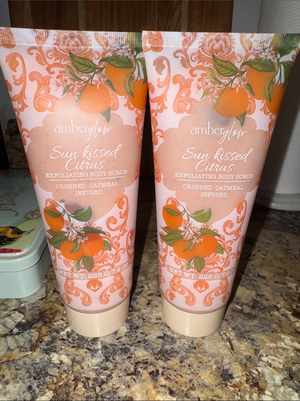 Amber Glow Sun Kissed Citrus Exfoliating Body Scrub — Peach/Orange